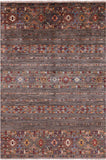 Khorjin Persian Gabbeh Hand Knotted Wool Rug - 4' 11" X 7' 2" - Golden Nile
