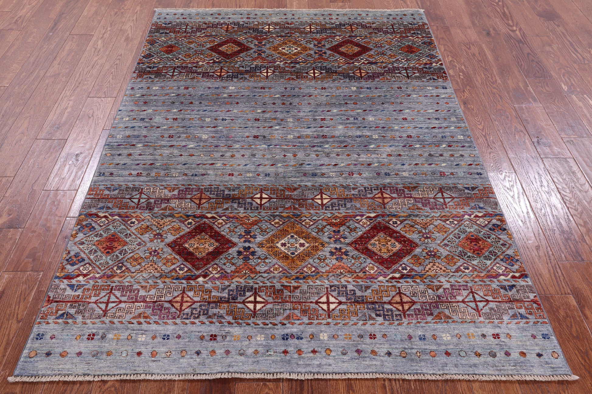 Khorjin Persian Gabbeh Handmade Wool Rug - 4' 11" X 6' 9" - Golden Nile