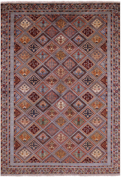 Tribal Persian Gabbeh Hand Knotted Wool Rug - 5' 9" X 8' 1" - Golden Nile