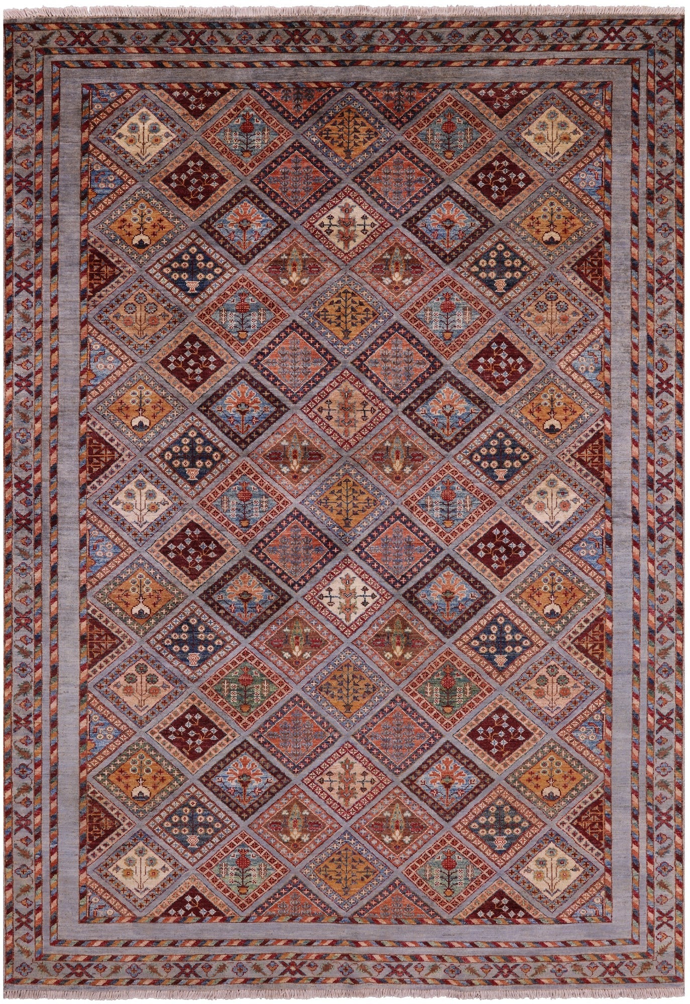 Tribal Persian Gabbeh Hand Knotted Wool Rug - 5' 9" X 8' 1" - Golden Nile