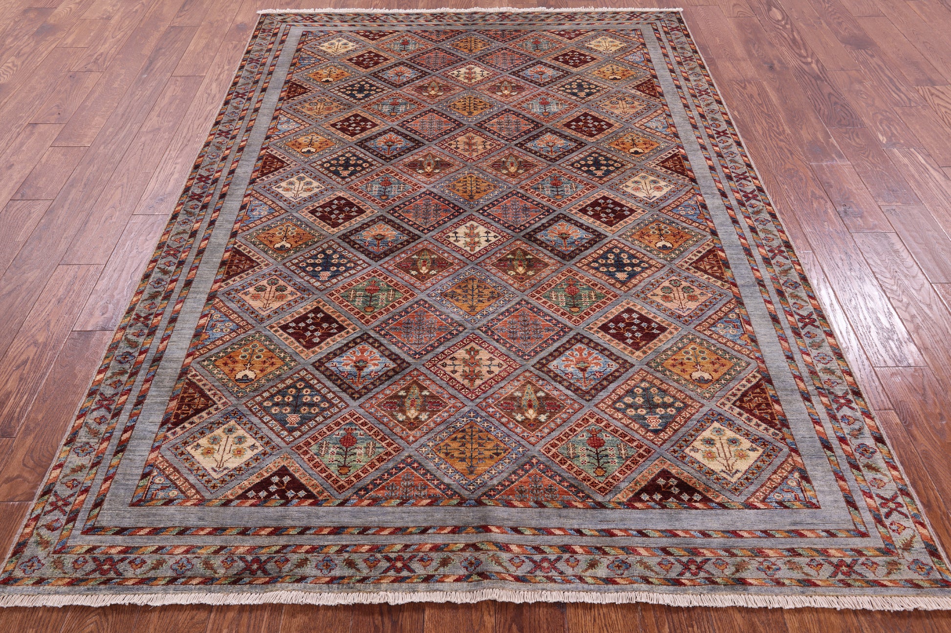 Tribal Persian Gabbeh Hand Knotted Wool Rug - 5' 9" X 8' 1" - Golden Nile