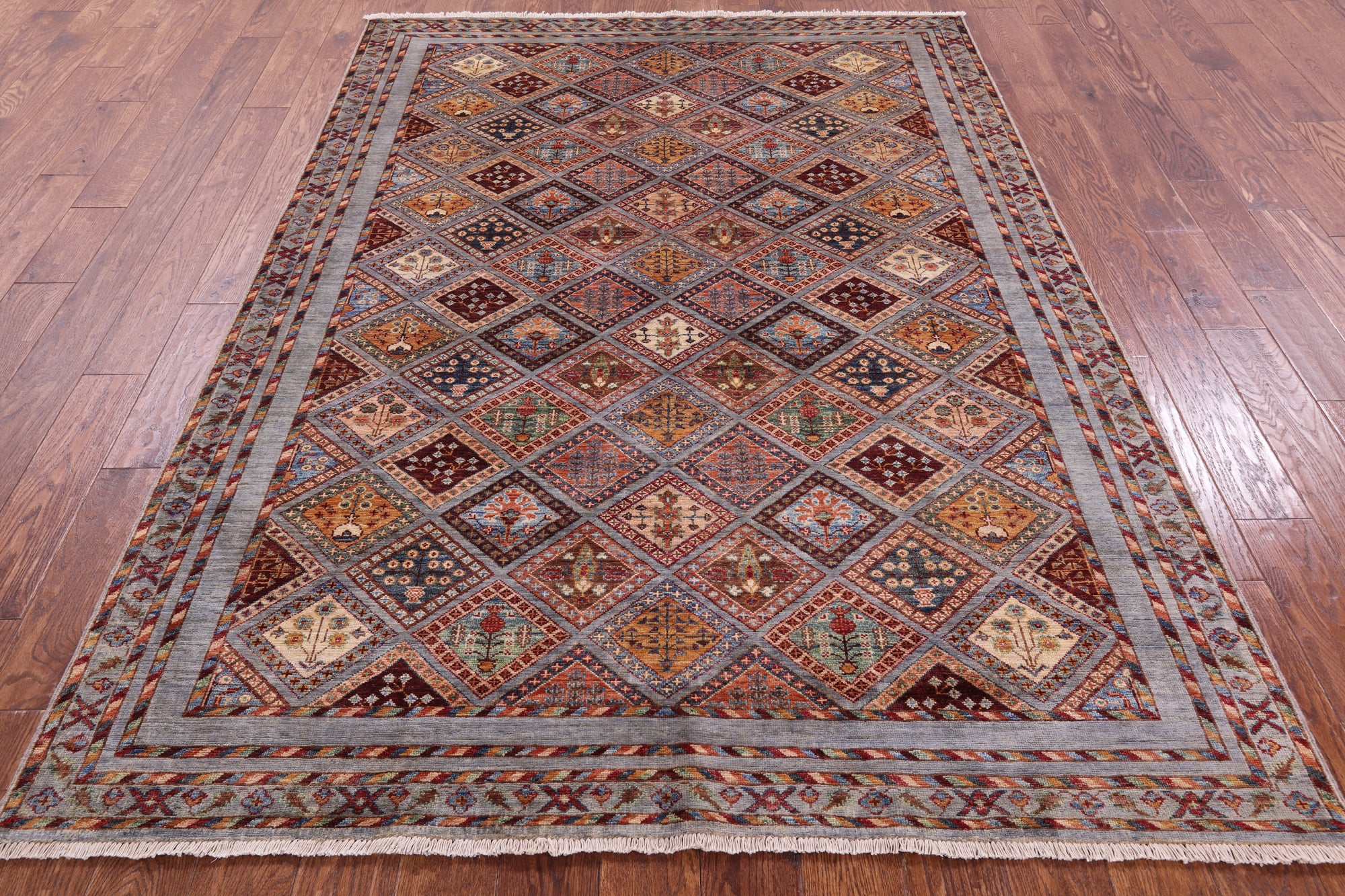 Tribal Persian Gabbeh Hand Knotted Wool Rug - 5' 9" X 8' 1" - Golden Nile