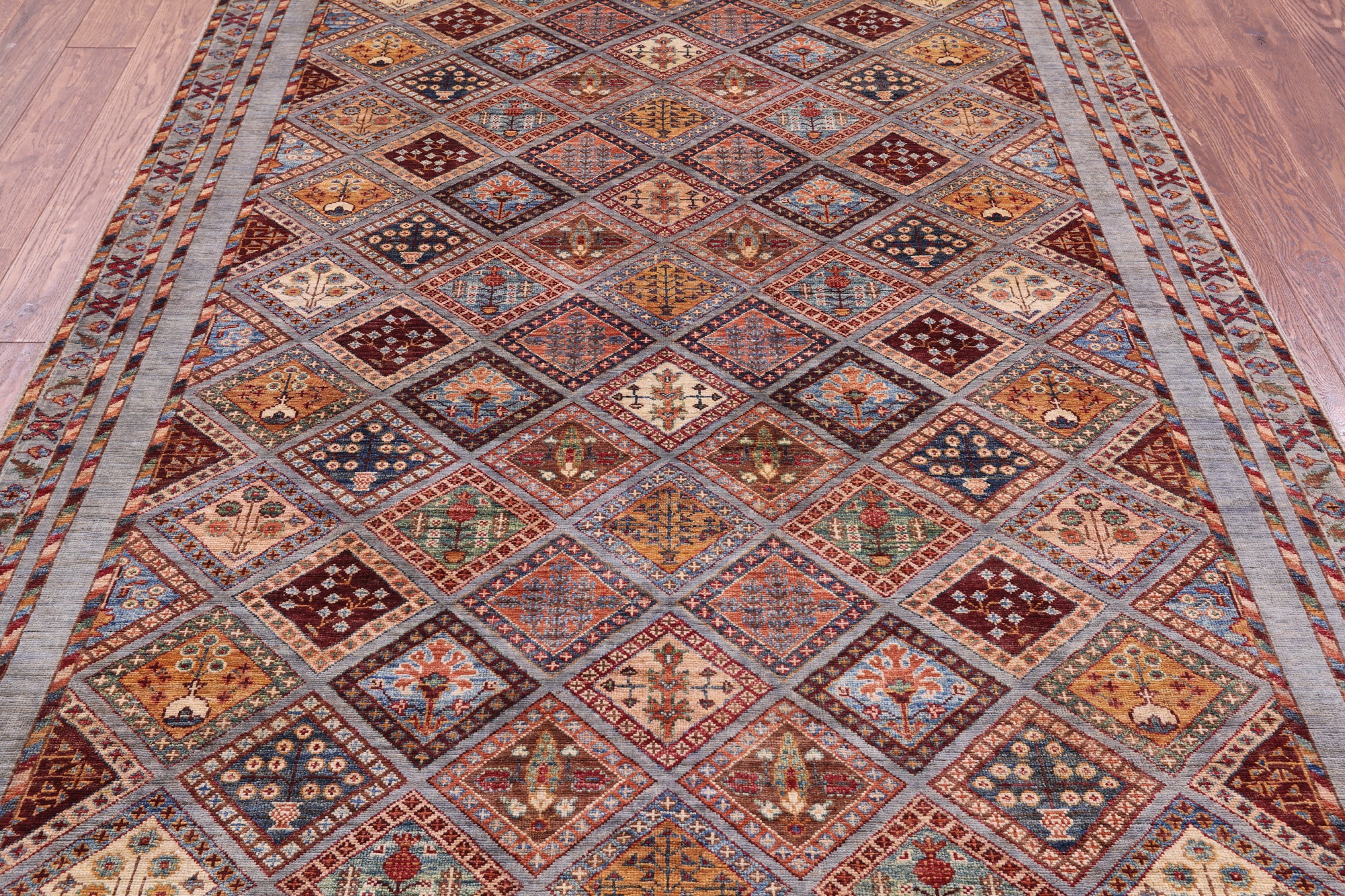 Tribal Persian Gabbeh Hand Knotted Wool Rug - 5' 9" X 8' 1" - Golden Nile