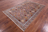 Tribal Persian Gabbeh Hand Knotted Wool Rug - 5' 9" X 8' 1" - Golden Nile