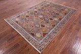 Tribal Persian Gabbeh Hand Knotted Wool Rug - 5' 9" X 8' 1" - Golden Nile