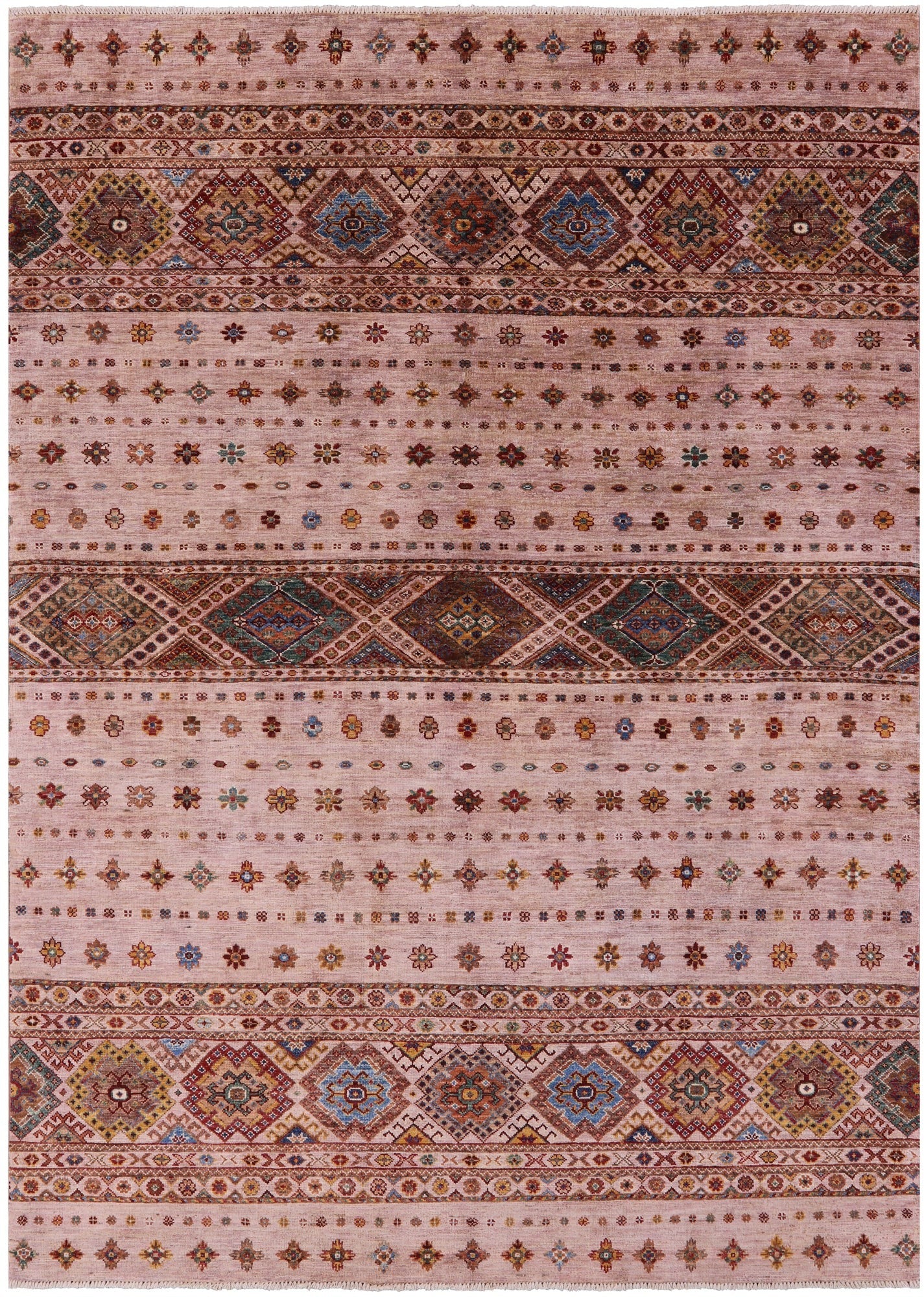Khorjin Persian Gabbeh Handmade Wool Rug - 5' 8" X 7' 9" - Golden Nile