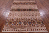 Khorjin Persian Gabbeh Handmade Wool Rug - 5' 8" X 7' 9" - Golden Nile