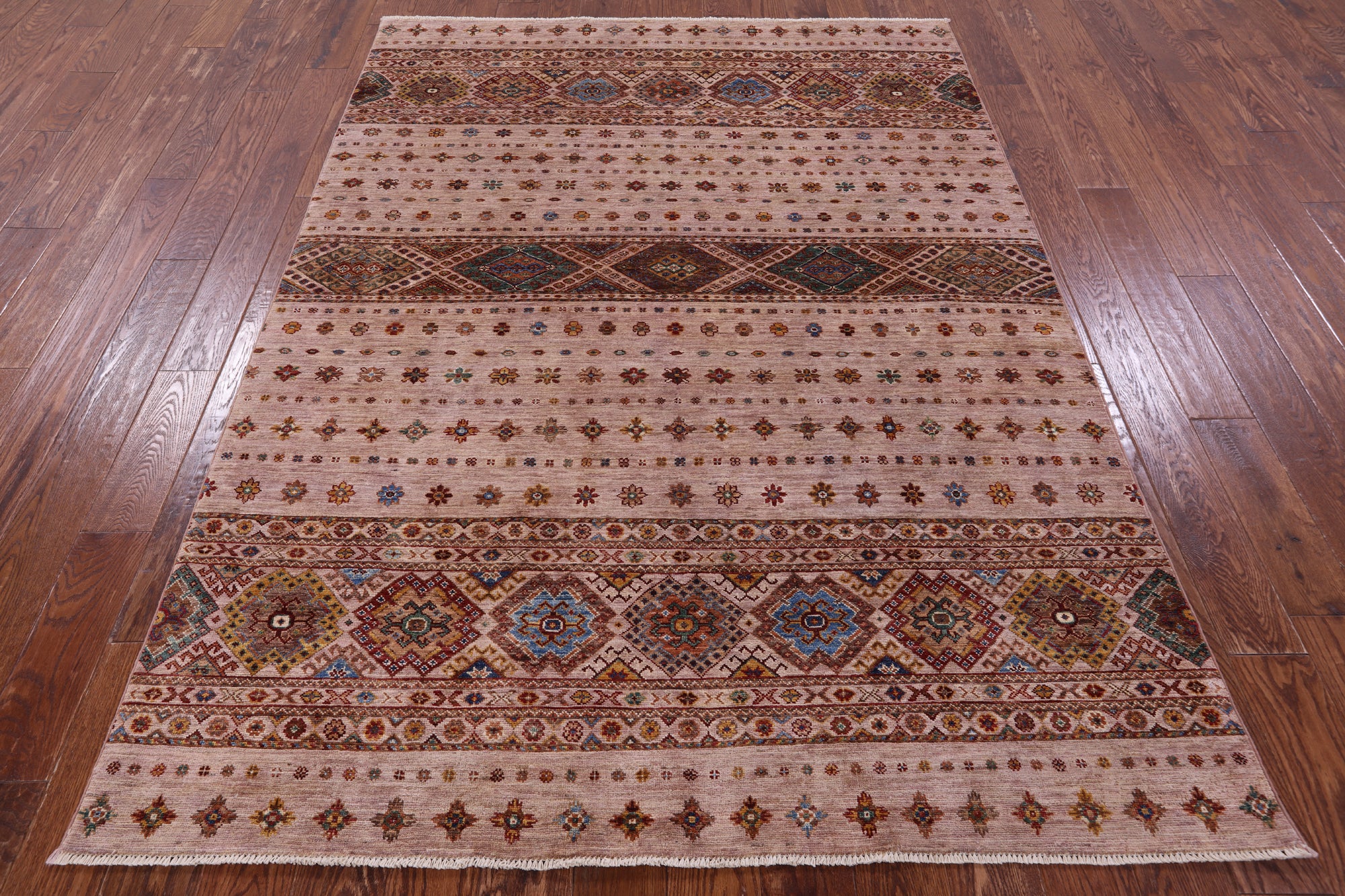 Khorjin Persian Gabbeh Handmade Wool Rug - 5' 8" X 7' 9" - Golden Nile