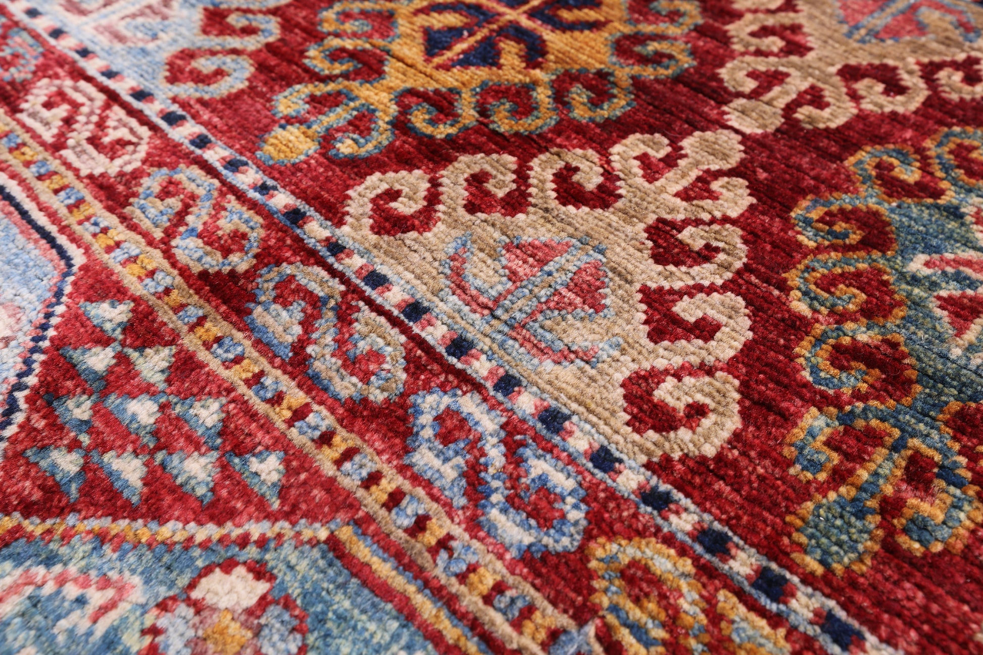 Red Khorjin Persian Gabbeh Hand Knotted Wool Rug - 3' 9" X 6' 3" - Golden Nile