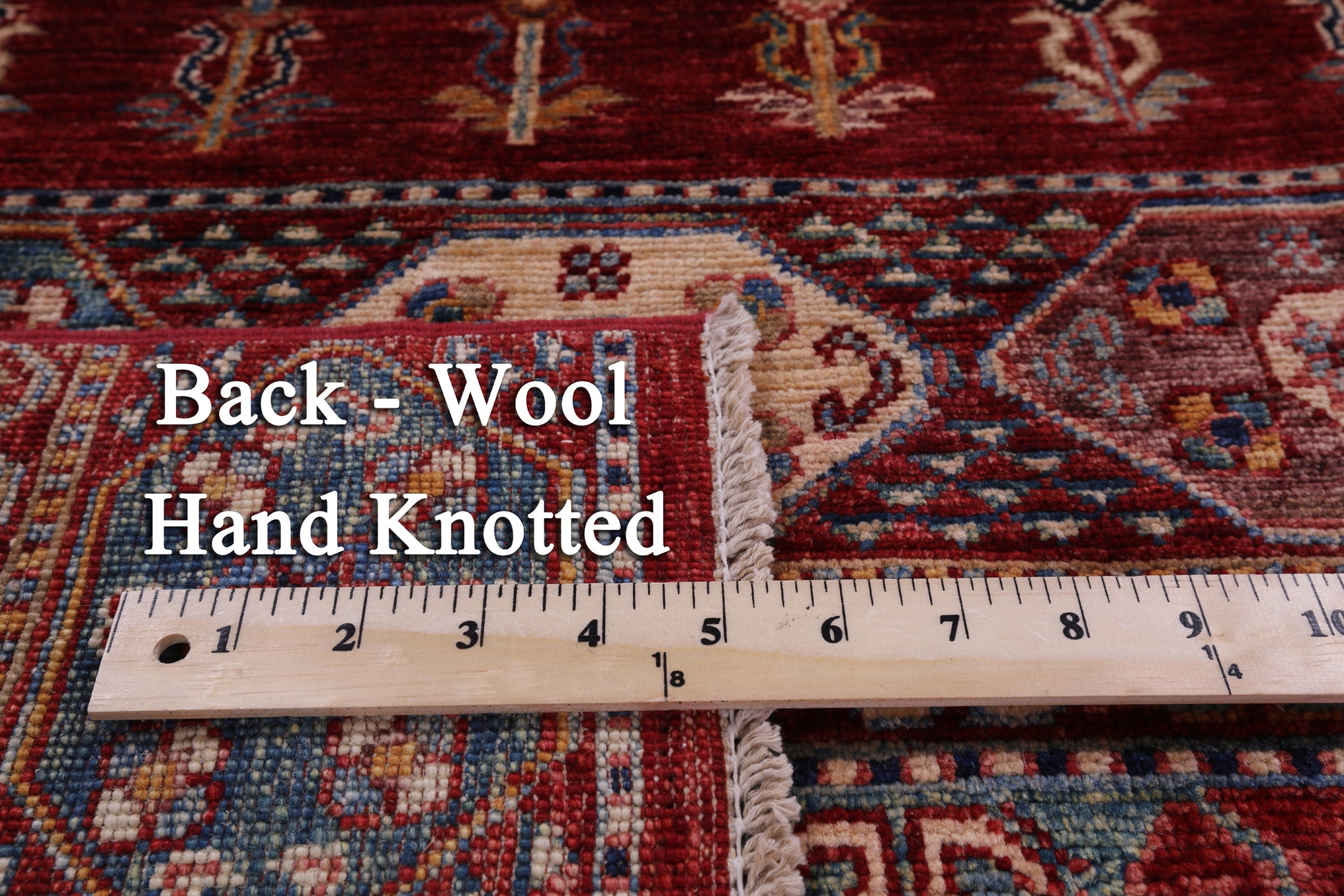 Red Khorjin Persian Gabbeh Hand Knotted Wool Rug - 3' 9" X 6' 3" - Golden Nile