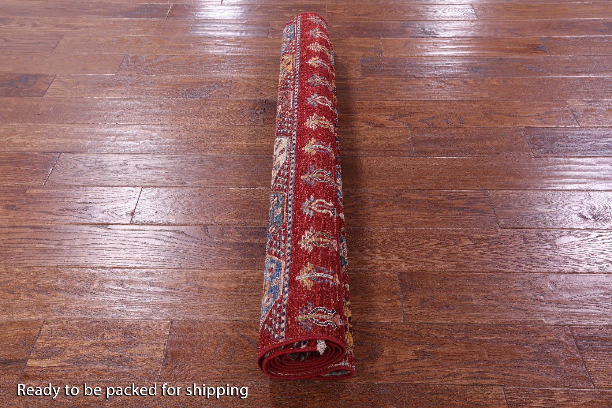 Red Khorjin Persian Gabbeh Hand Knotted Wool Rug - 3' 9" X 6' 3" - Golden Nile