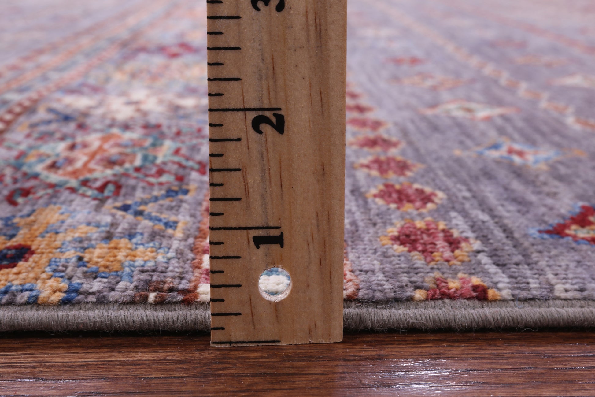 Grey Khorjin Persian Gabbeh Hand Knotted Wool Rug - 4' 1" X 6' 3" - Golden Nile