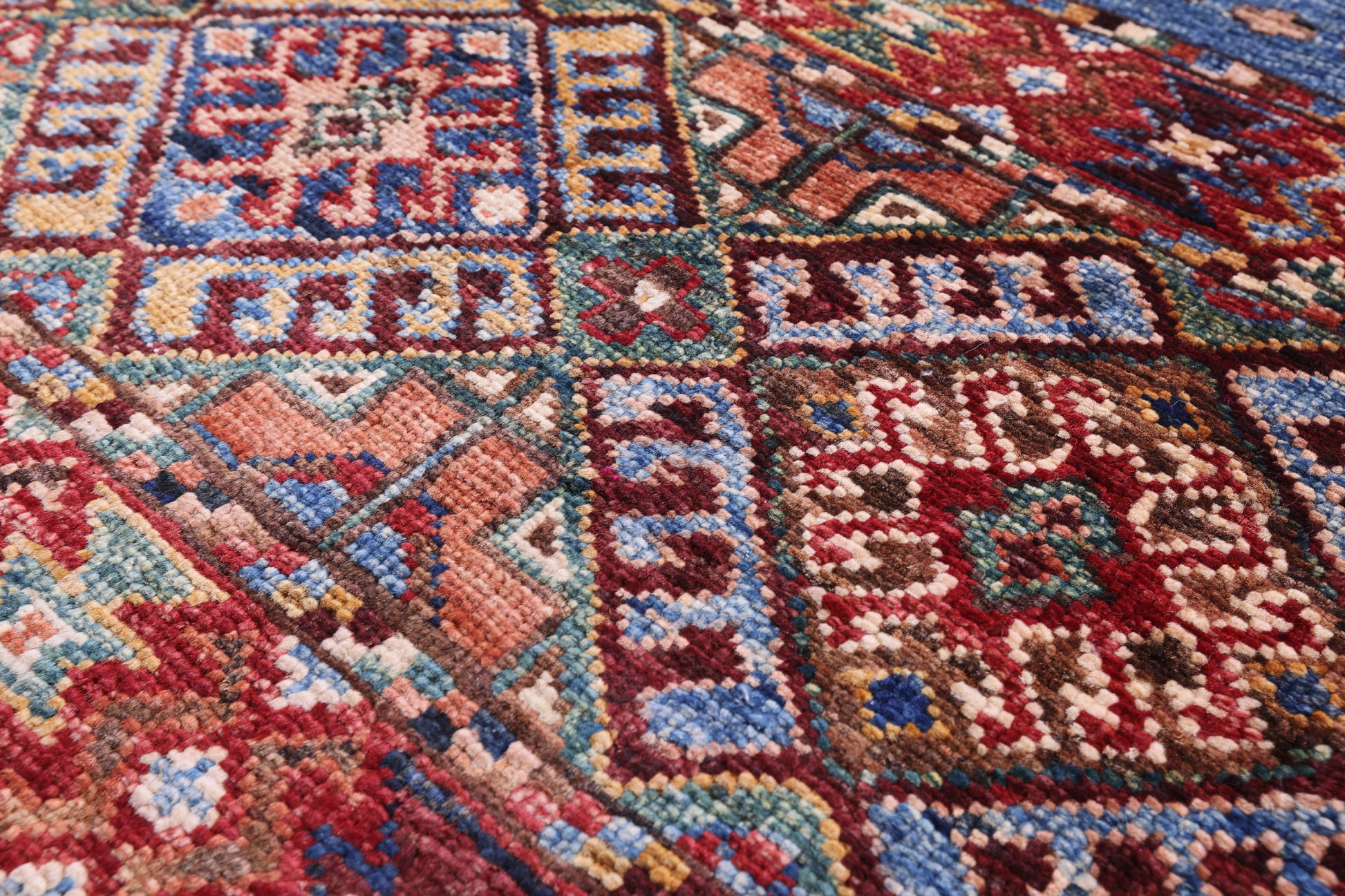 Blue Khorjin Persian Gabbeh Hand Knotted Wool Rug - 3' 11" X 6' 0" - Golden Nile