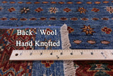 Blue Khorjin Persian Gabbeh Hand Knotted Wool Rug - 3' 11" X 6' 0" - Golden Nile