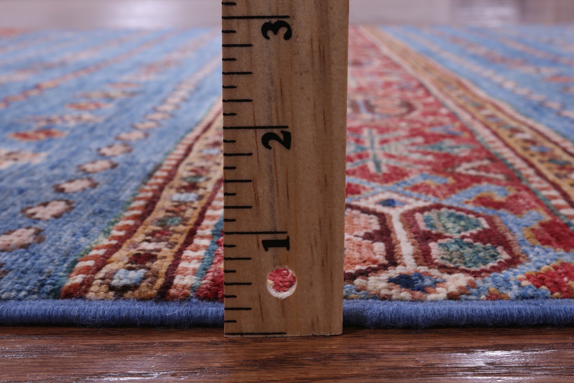 Blue Khorjin Persian Gabbeh Hand Knotted Wool Rug - 3' 11" X 6' 0" - Golden Nile