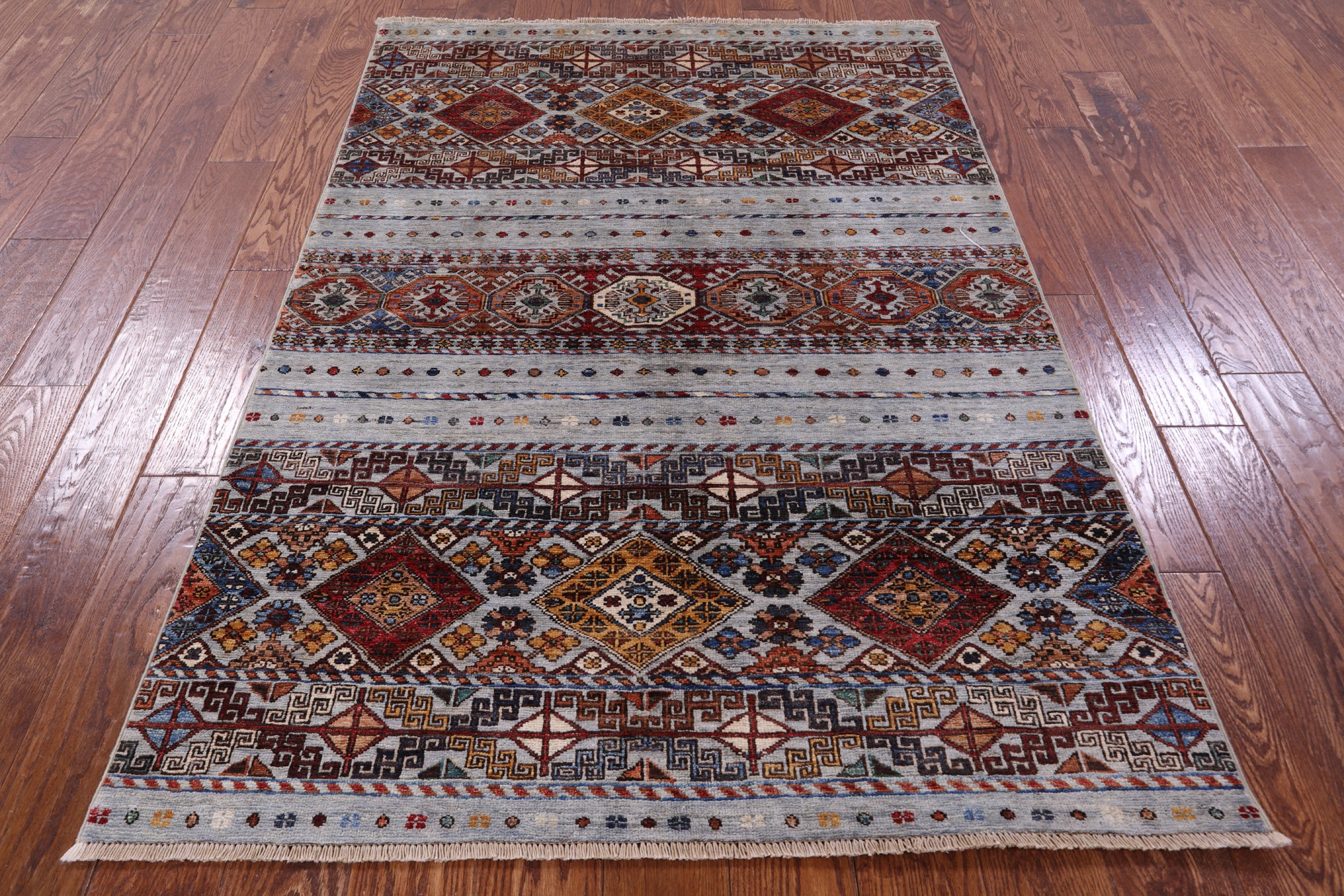Khorjin Persian Gabbeh Hand Knotted Wool Rug - 3' 11" X 5' 9" - Golden Nile