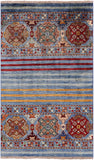 Khorjin Persian Gabbeh Hand Knotted Wool Rug - 3' 3" X 5' 4" - Golden Nile