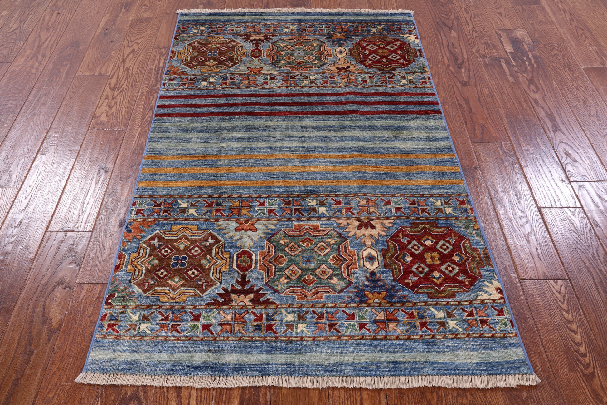 Khorjin Persian Gabbeh Hand Knotted Wool Rug - 3' 3" X 5' 4" - Golden Nile