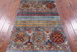 Khorjin Persian Gabbeh Hand Knotted Wool Rug - 3' 3" X 5' 4" - Golden Nile