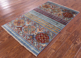 Khorjin Persian Gabbeh Hand Knotted Wool Rug - 3' 3" X 5' 4" - Golden Nile