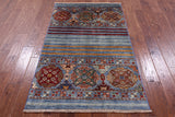 Khorjin Persian Gabbeh Hand Knotted Wool Rug - 3' 3" X 5' 4" - Golden Nile