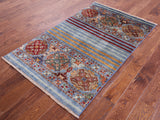 Khorjin Persian Gabbeh Hand Knotted Wool Rug - 3' 3" X 5' 4" - Golden Nile