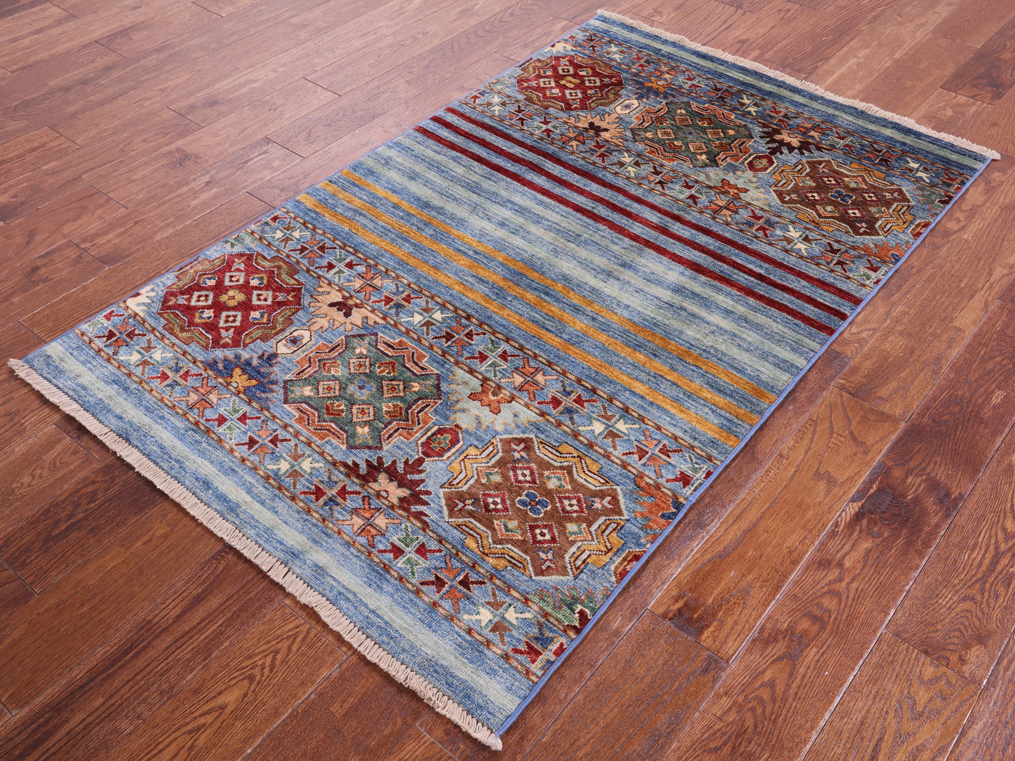 Khorjin Persian Gabbeh Hand Knotted Wool Rug - 3' 3" X 5' 4" - Golden Nile