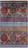 Khorjin Persian Gabbeh Hand Knotted Wool Rug - 3' 3" X 5' 4" - Golden Nile
