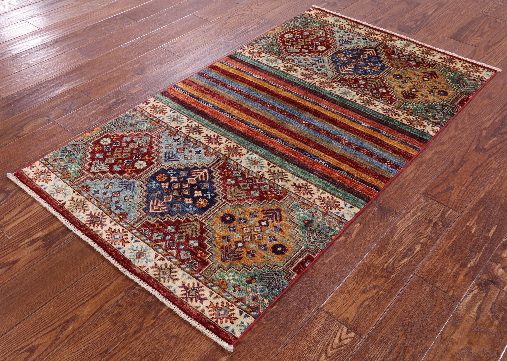 Khorjin Persian Gabbeh Handmade Wool Rug - 3' 0" X 5' 3" - Golden Nile