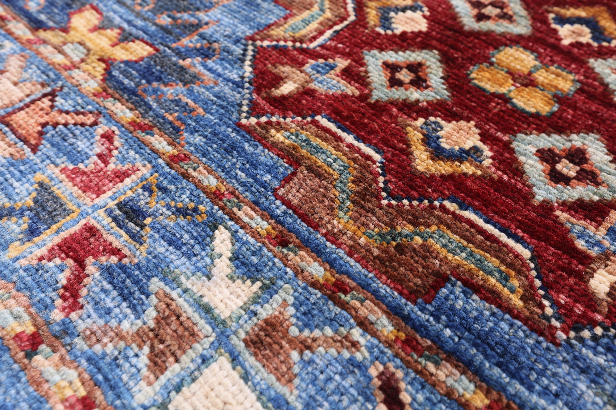 Blue Khorjin Persian Gabbeh Hand Knotted Wool Rug - 3' 3" X 5' 3" - Golden Nile