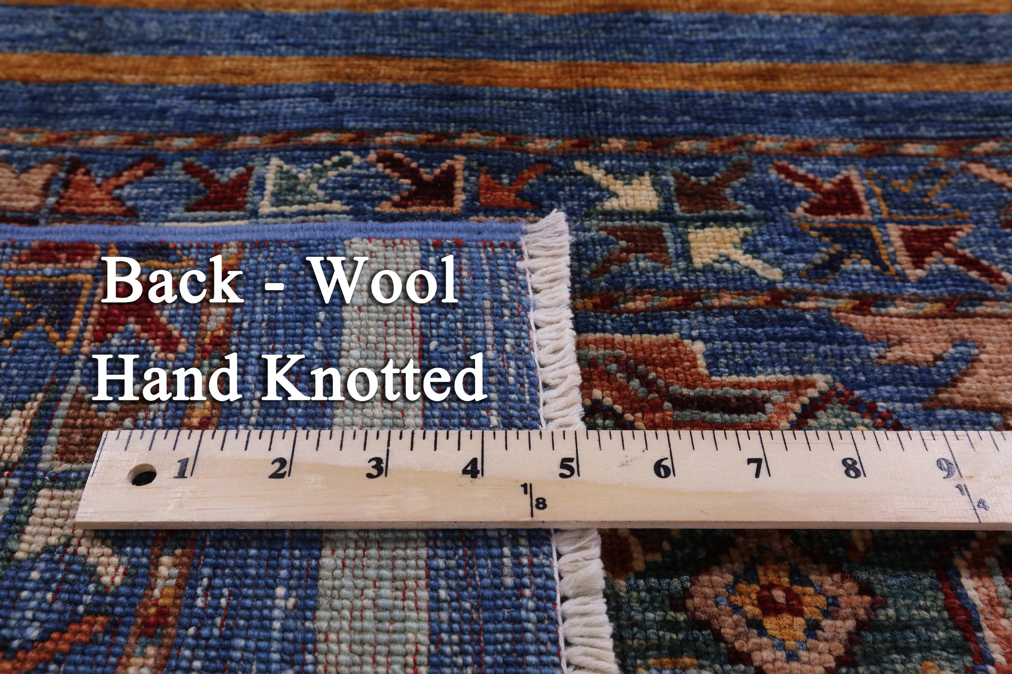 Blue Khorjin Persian Gabbeh Hand Knotted Wool Rug - 3' 3" X 5' 3" - Golden Nile