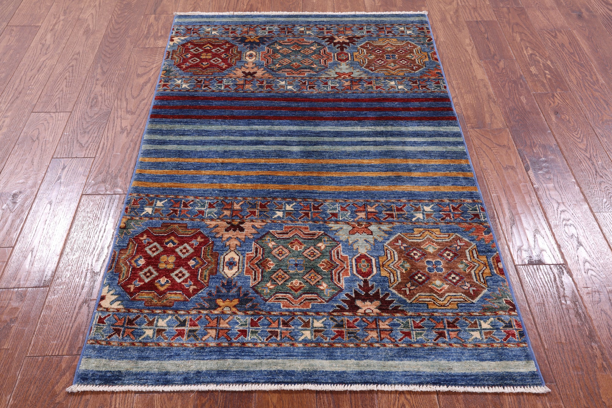 Khorjin Persian Gabbeh Hand Knotted Wool Rug - 3' 3" X 5' 2" - Golden Nile