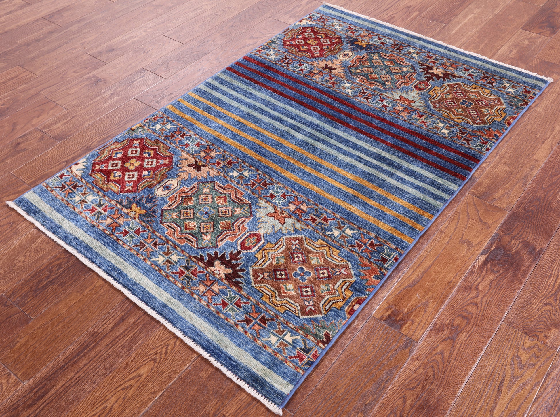 Khorjin Persian Gabbeh Hand Knotted Wool Rug - 3' 3" X 5' 2" - Golden Nile