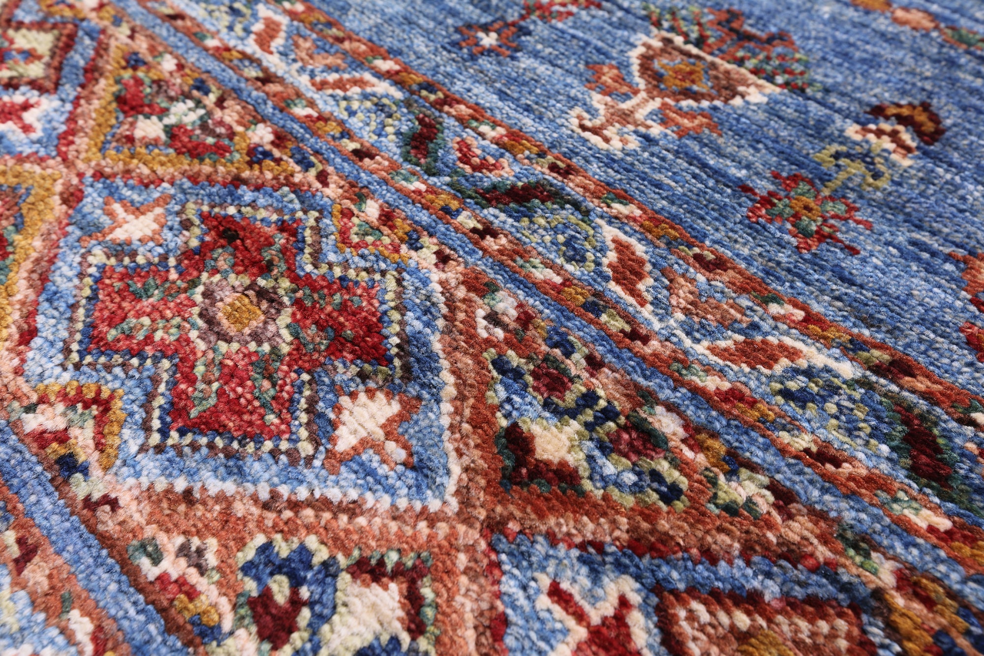 Blue Khorjin Persian Gabbeh Hand Knotted Wool Rug - 2' 10" X 4' 0" - Golden Nile