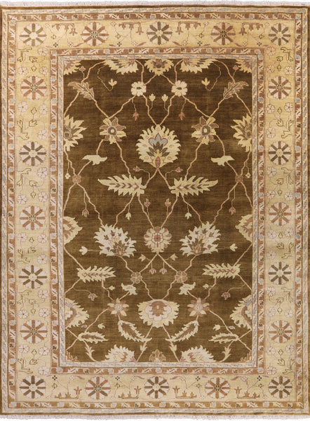 Turkish Oushak Hand Knotted Wool Area Rug - 8' 11" X 11' 9" - Golden Nile
