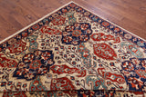 Ivory Persian Fine Serapi Hand Knotted Wool Rug - 8' 10" X 11' 6" - Golden Nile