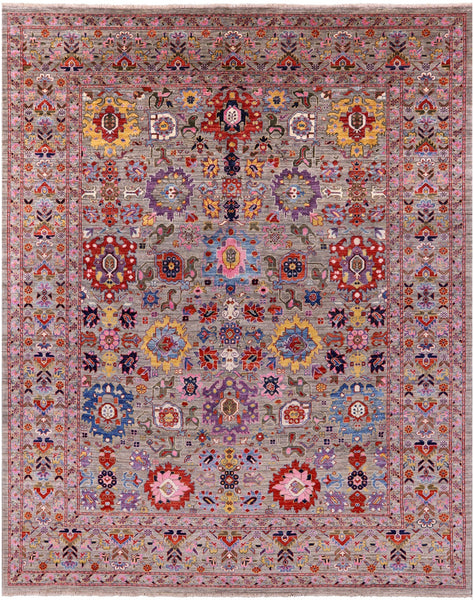 Persian Fine Serapi Hand Knotted Wool Rug - 8' 1" X 9' 10" - Golden Nile