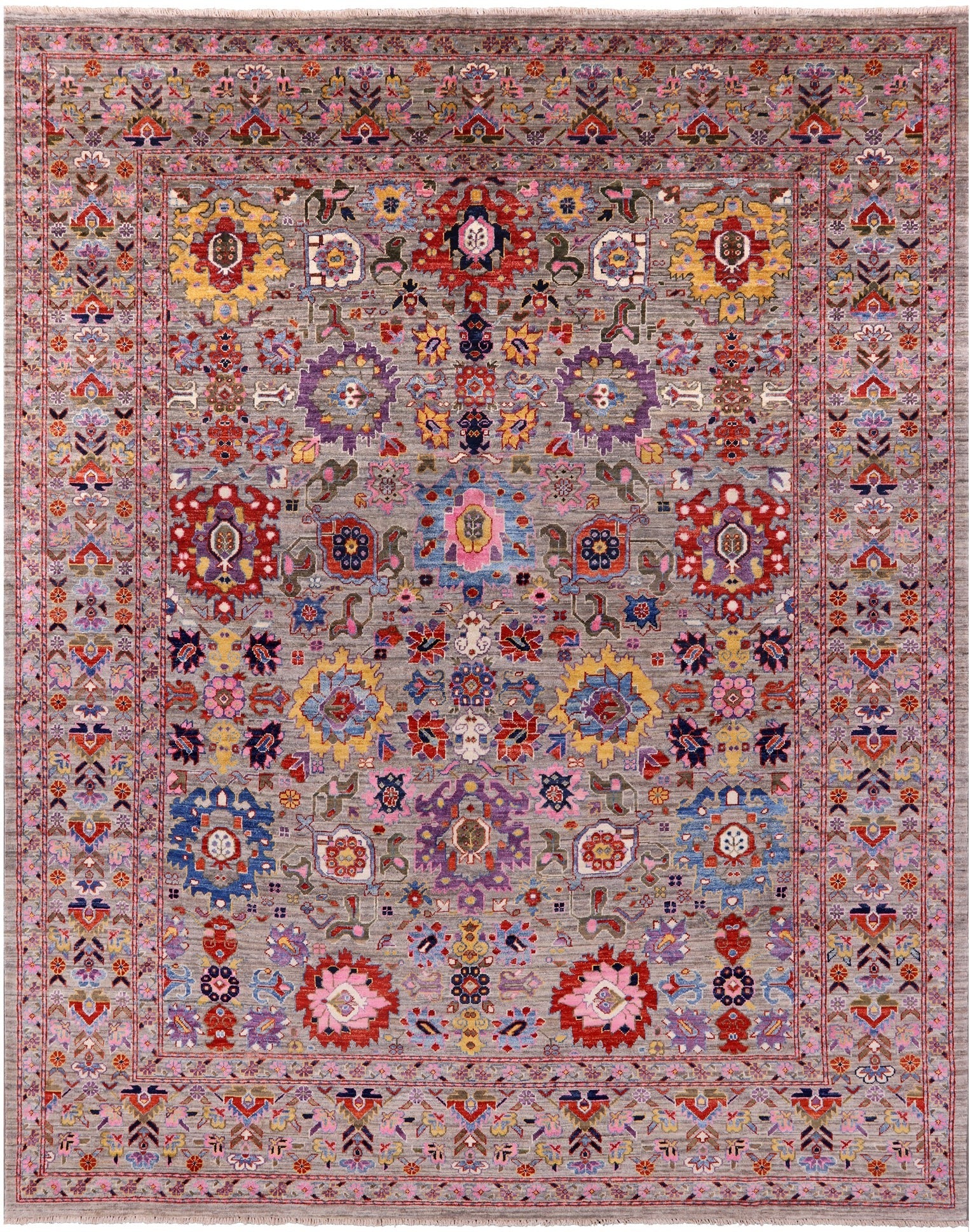 Persian Fine Serapi Hand Knotted Wool Rug - 8' 1" X 9' 10" - Golden Nile