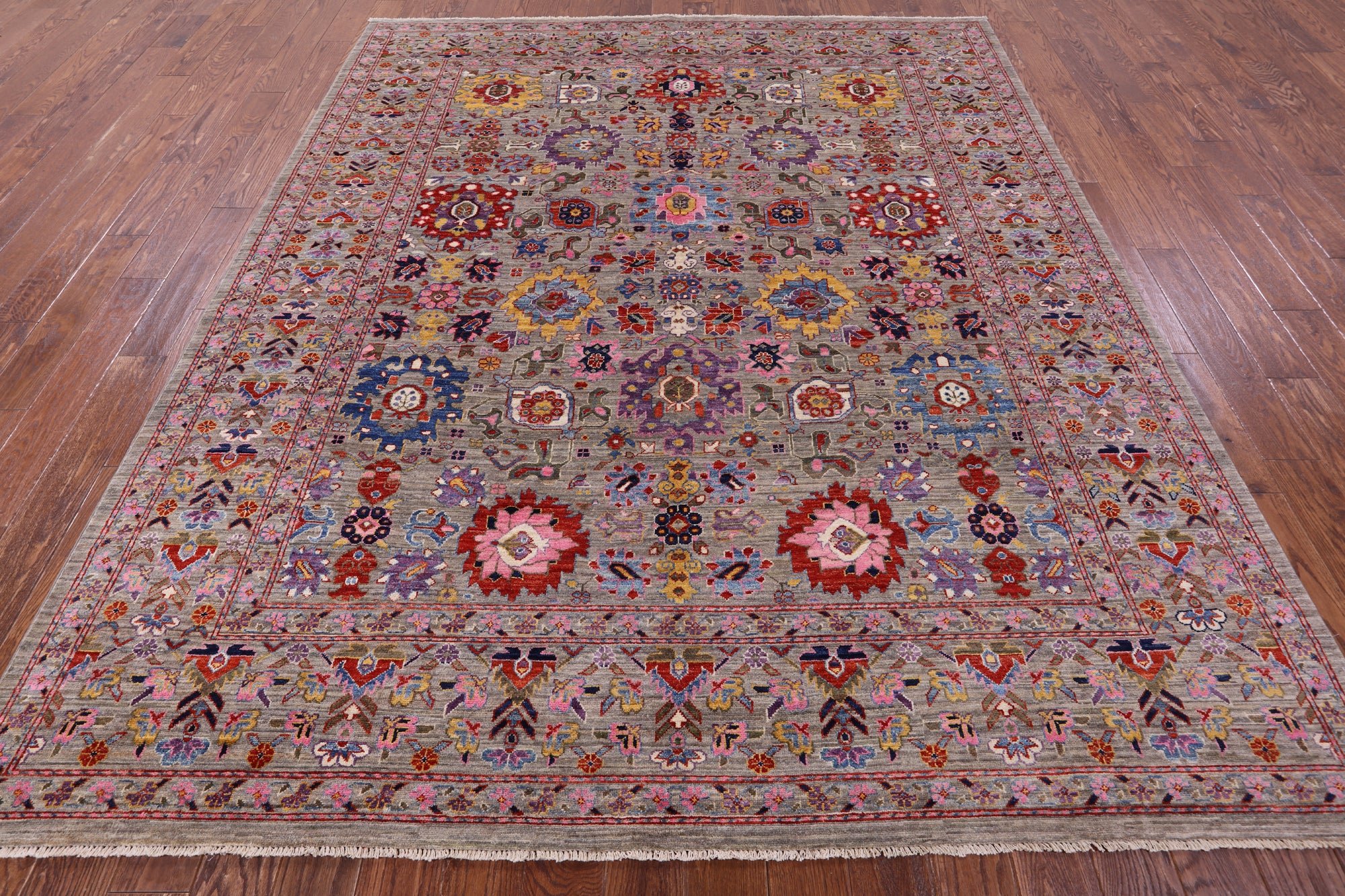 Persian Fine Serapi Hand Knotted Wool Rug - 8' 1" X 9' 10" - Golden Nile