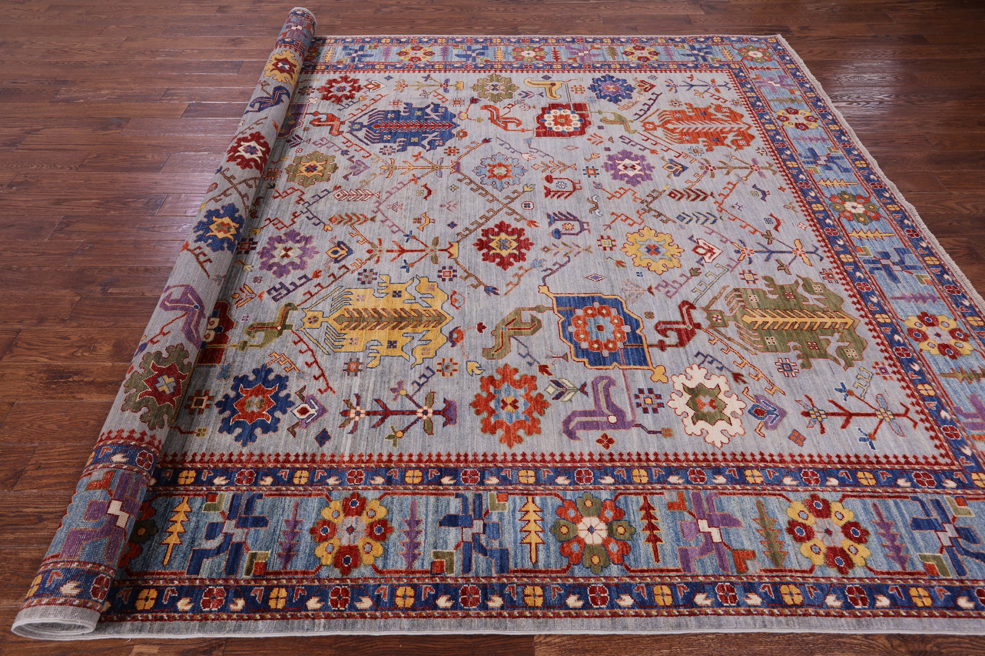 Persian Fine Serapi Hand Knotted Wool Rug - 9' 0" X 11' 10" - Golden Nile