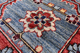 Blue Persian Fine Serapi Hand Knotted Wool Rug - 8' 2" X 9' 11" - Golden Nile