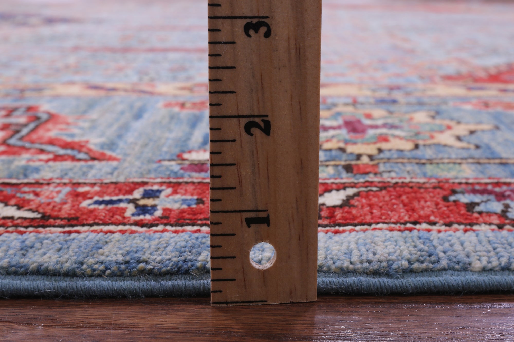 Blue Persian Fine Serapi Hand Knotted Wool Rug - 8' 2" X 9' 11" - Golden Nile