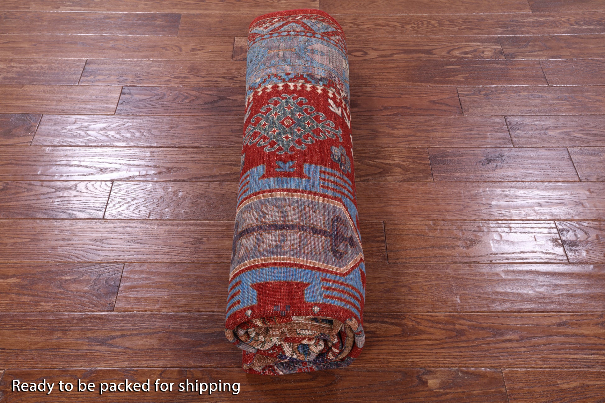 Red Persian Fine Serapi Hand Knotted Wool Rug - 6' 8" X 10' 2" - Golden Nile