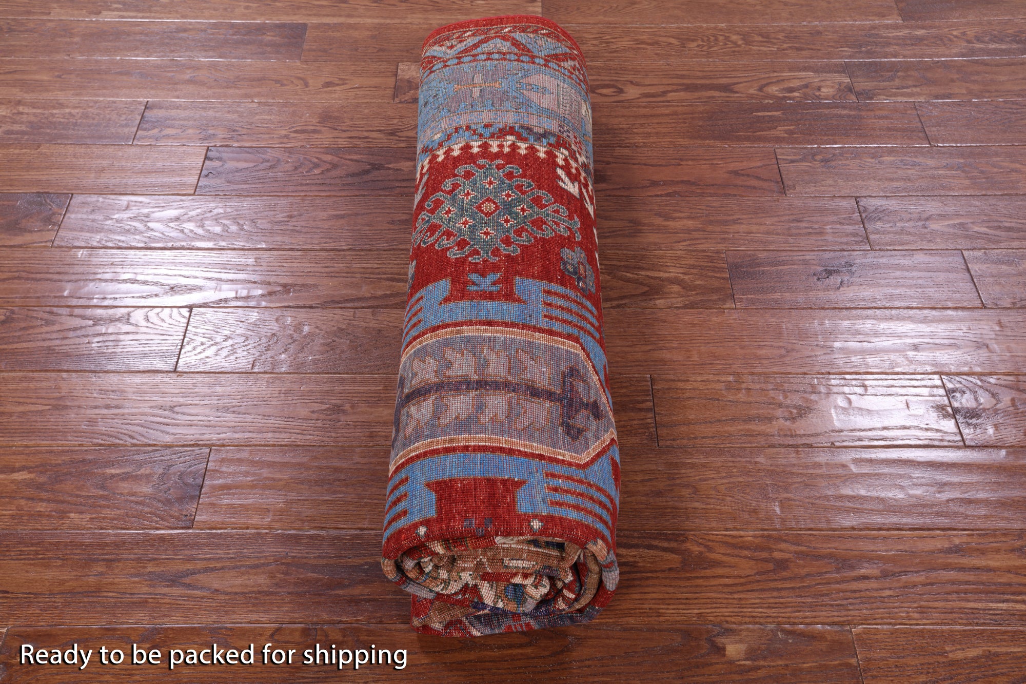 Red Persian Fine Serapi Hand Knotted Wool Rug - 6' 8" X 10' 2" - Golden Nile