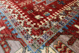 Red Persian Fine Serapi Hand Knotted Wool Rug - 6' 8" X 10' 2" - Golden Nile