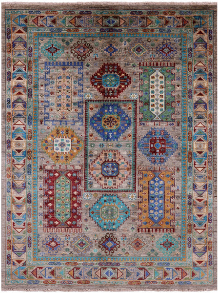 Turkmen Ersari Hand Knotted Wool Rug - 5' 2" X 6' 10" - Golden Nile