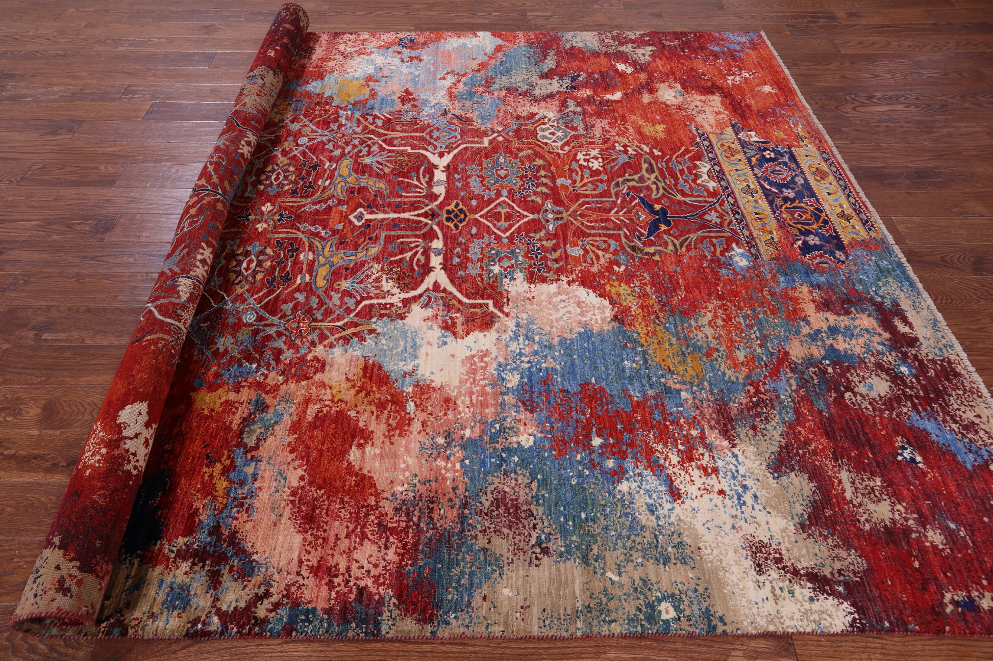 Persian Fine Serapi Hand Knotted Wool Rug - 7' 11" X 9' 9" - Golden Nile