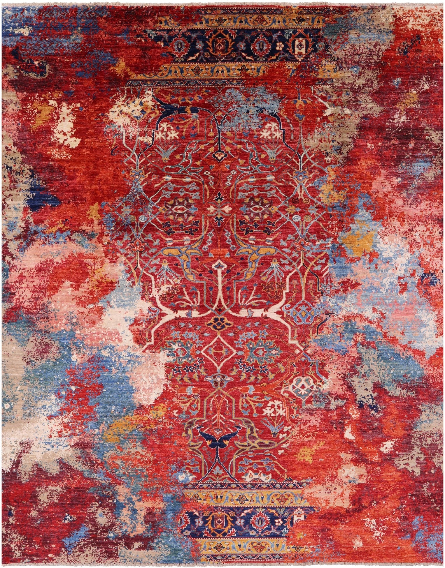 Persian Fine Serapi Hand Knotted Wool Rug - 7' 11" X 9' 9" - Golden Nile