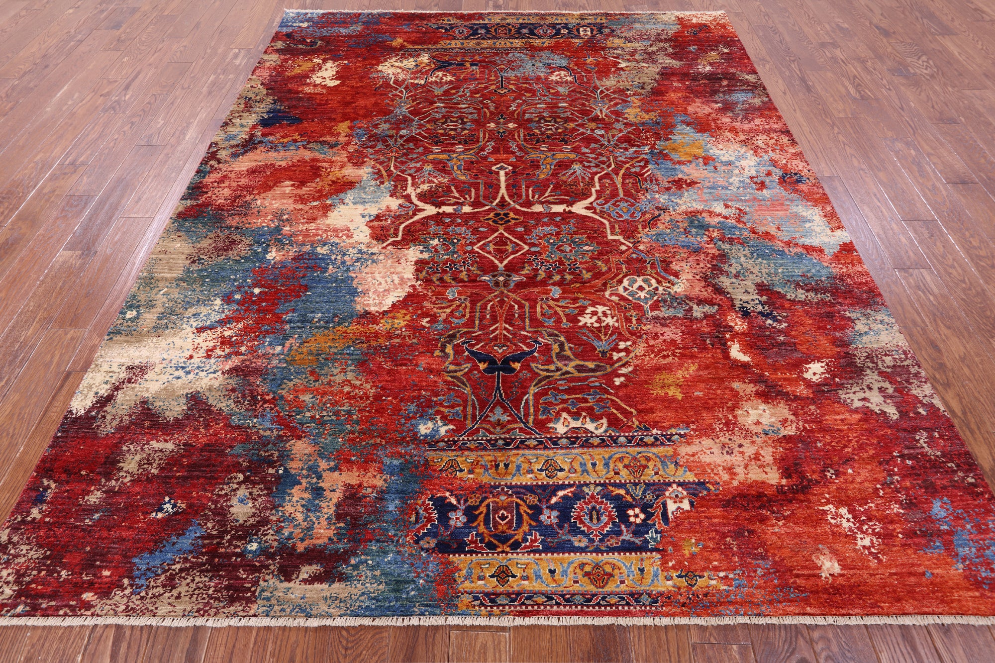 Persian Fine Serapi Hand Knotted Wool Rug - 7' 11" X 9' 9" - Golden Nile