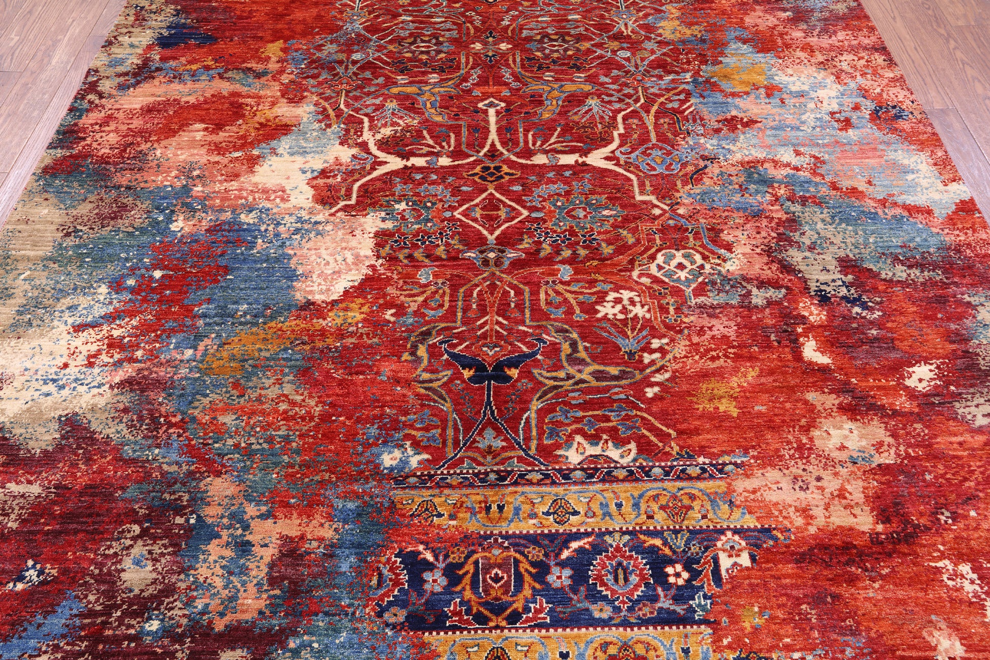 Persian Fine Serapi Hand Knotted Wool Rug - 7' 11" X 9' 9" - Golden Nile